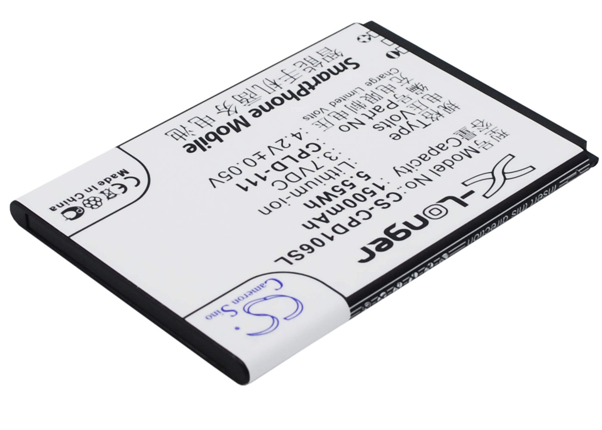 3.7V, 1500mAh, Li-ion Battery fits Coolpad, 5213, 5216d, 5.55Wh