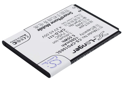 3.7V, 1500mAh, Li-ion Battery fits Coolpad, 5213, 5216d, 5.55Wh
