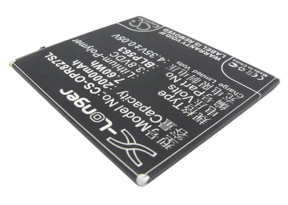 3.8V, 2000mAh, Li-Polymer Battery fits Oppo, R827, R827t, 7.6Wh