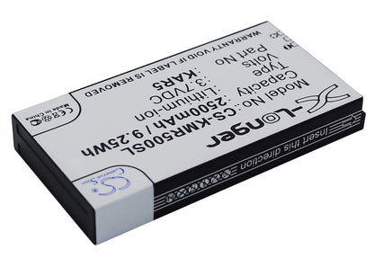 3.7V, 2500mAh, Li-ion Battery fits Kazam, Life R5, 9.25Wh