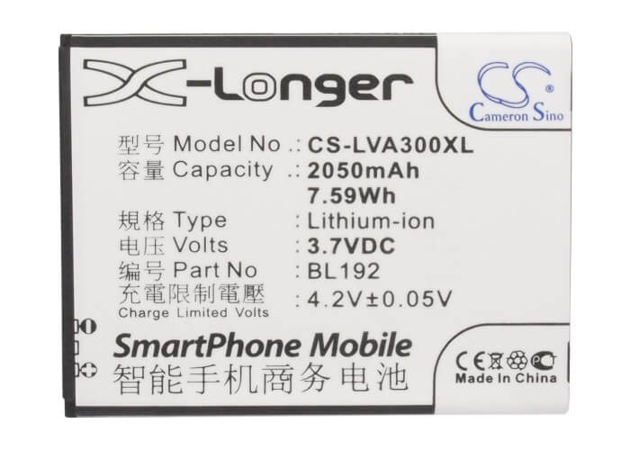 3.7V, 2050mAh, Li-ion Battery fits Lenovo, A300, A590, 7.585Wh