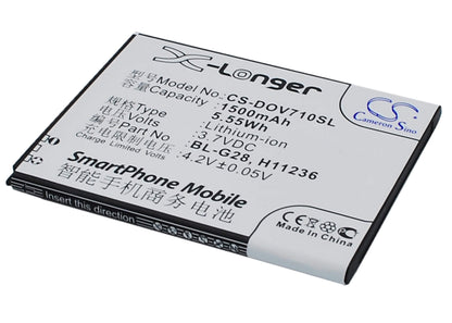 3.7V, 1500mAh, Li-ion Battery fits Doov, D710, Ieva D710, 5.55Wh