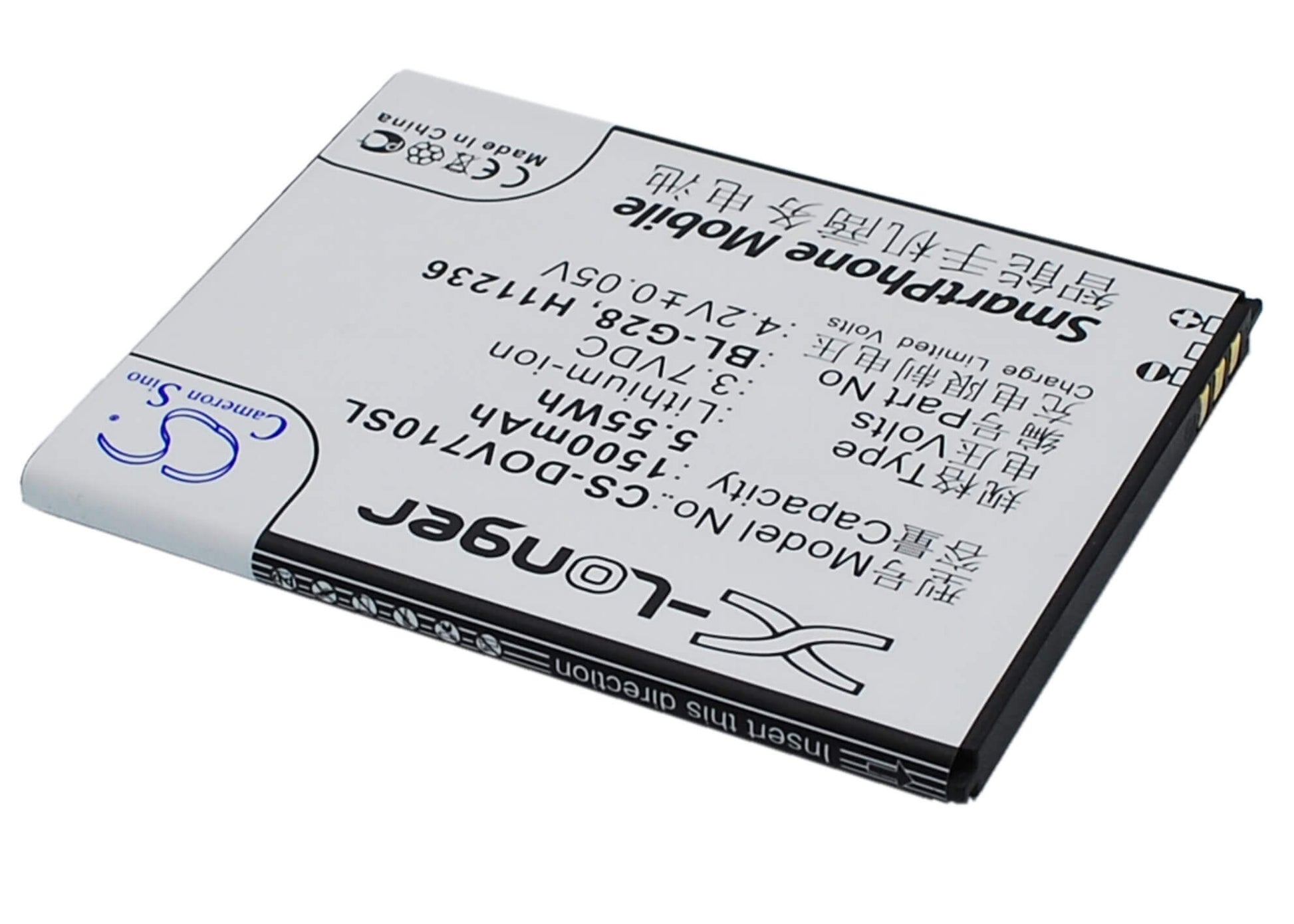 3.7V, 1500mAh, Li-ion Battery fits Doov, D710, Ieva D710, 5.55Wh