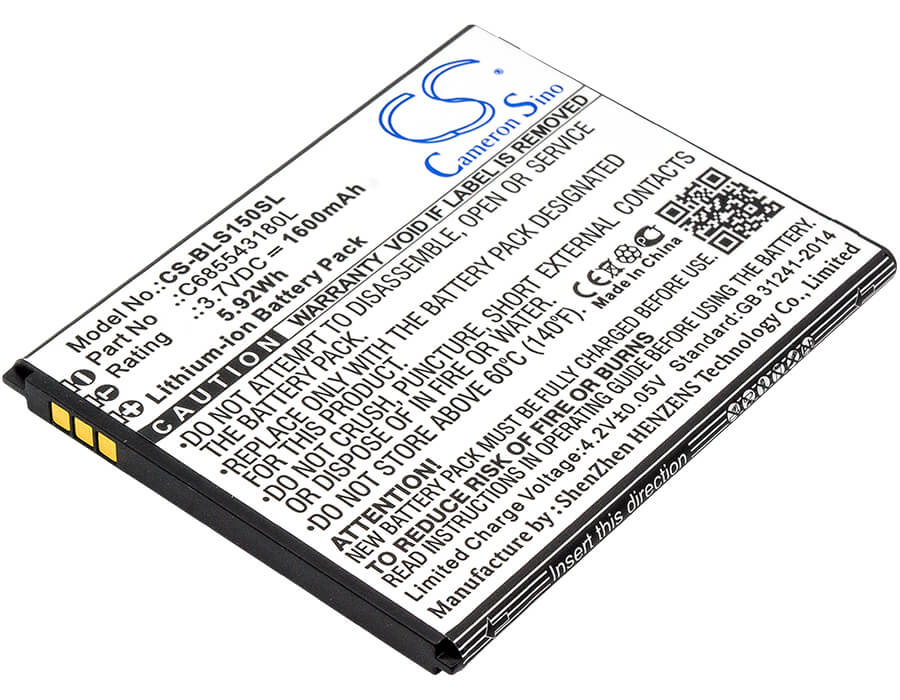 3.7V, 1600mAh, Li-ion Battery fits Blu, S0150uu, S0151uu, 5.92Wh