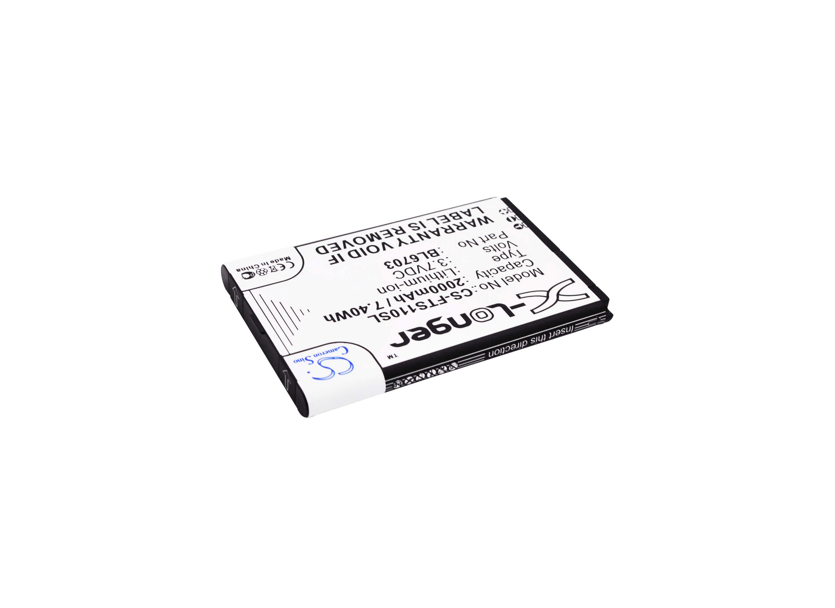 3.7V, 2000mAh, Li-ion Battery fits Fly, Ts110, 7.4Wh