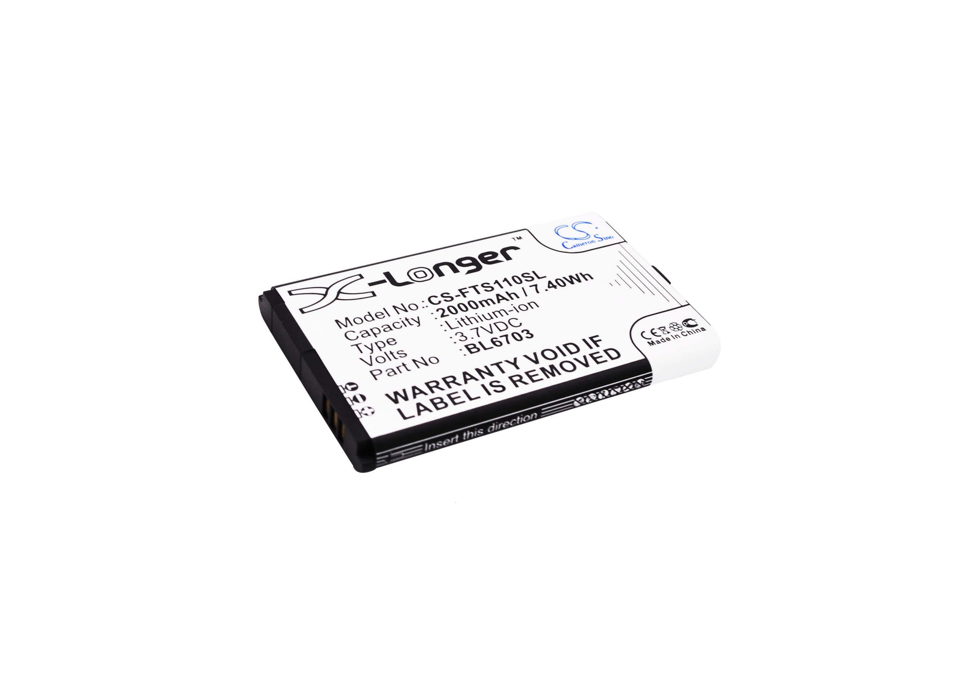 3.7V, 2000mAh, Li-ion Battery fits Fly, Ts110, 7.4Wh