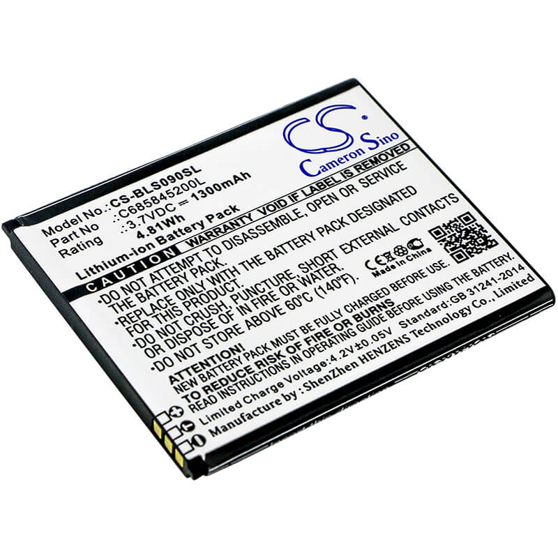 3.7V, 1300mAh, Li-ion Battery fits Blu, S090q, Studio C Hd, 4.81Wh