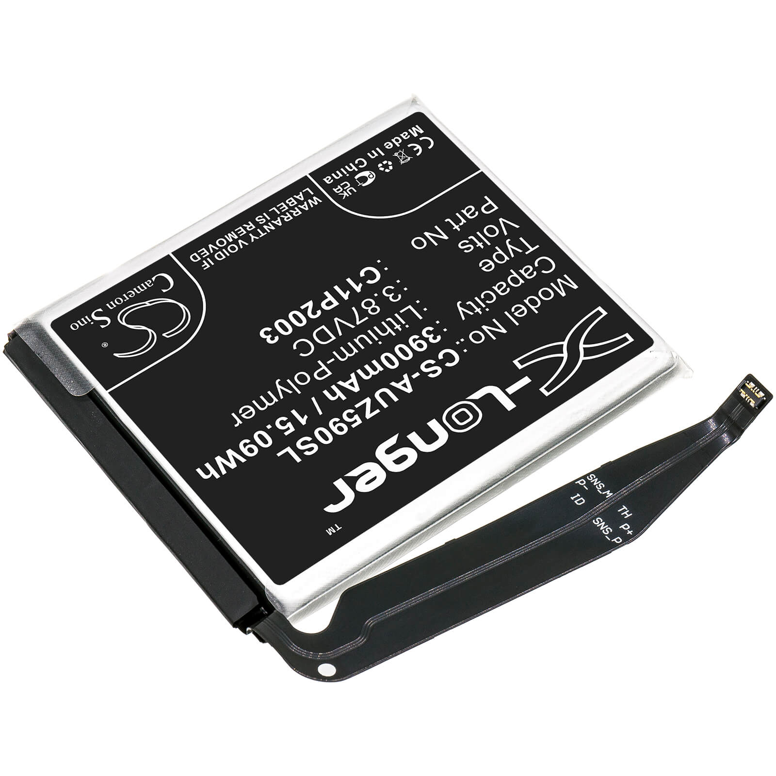 3.87V, 3900mAh, Li-Polymer Battery fits Asus, Zenfone 8, Zs590ks, 15.093Wh