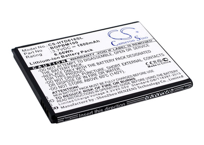 3.7V, 1800mAh, Li-ion Battery fits Htc, D616d, D616h, 6.66Wh