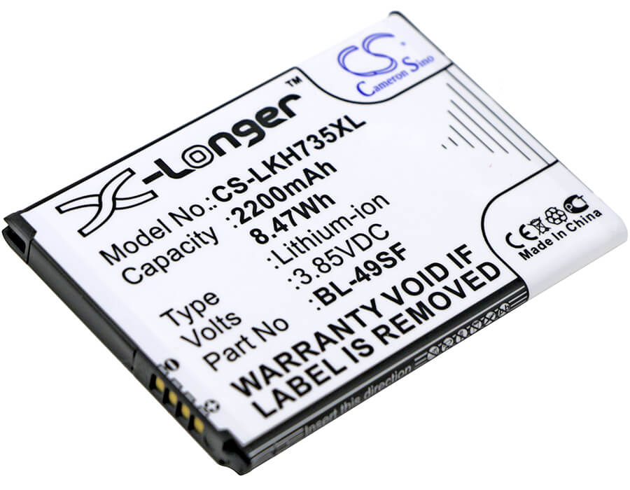 3.85V, 2200mAh, Li-ion Battery fits Lg, G4 Beat, G4 Mini, 8.47Wh