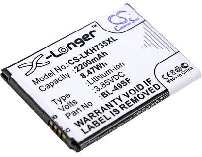 3.85V, 2200mAh, Li-ion Battery fits Lg, G4 Beat, G4 Mini, 8.47Wh
