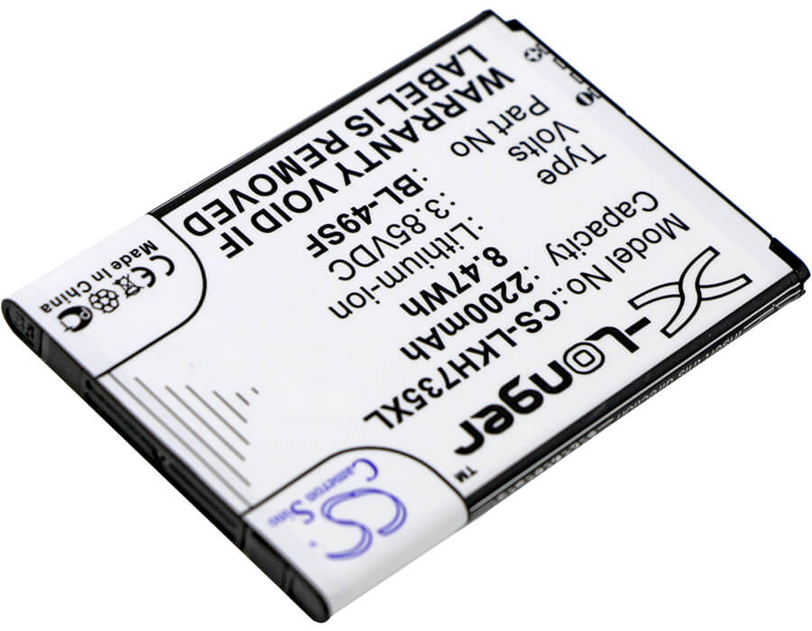 3.85V, 2200mAh, Li-ion Battery fits Lg, G4 Beat, G4 Mini, 8.47Wh