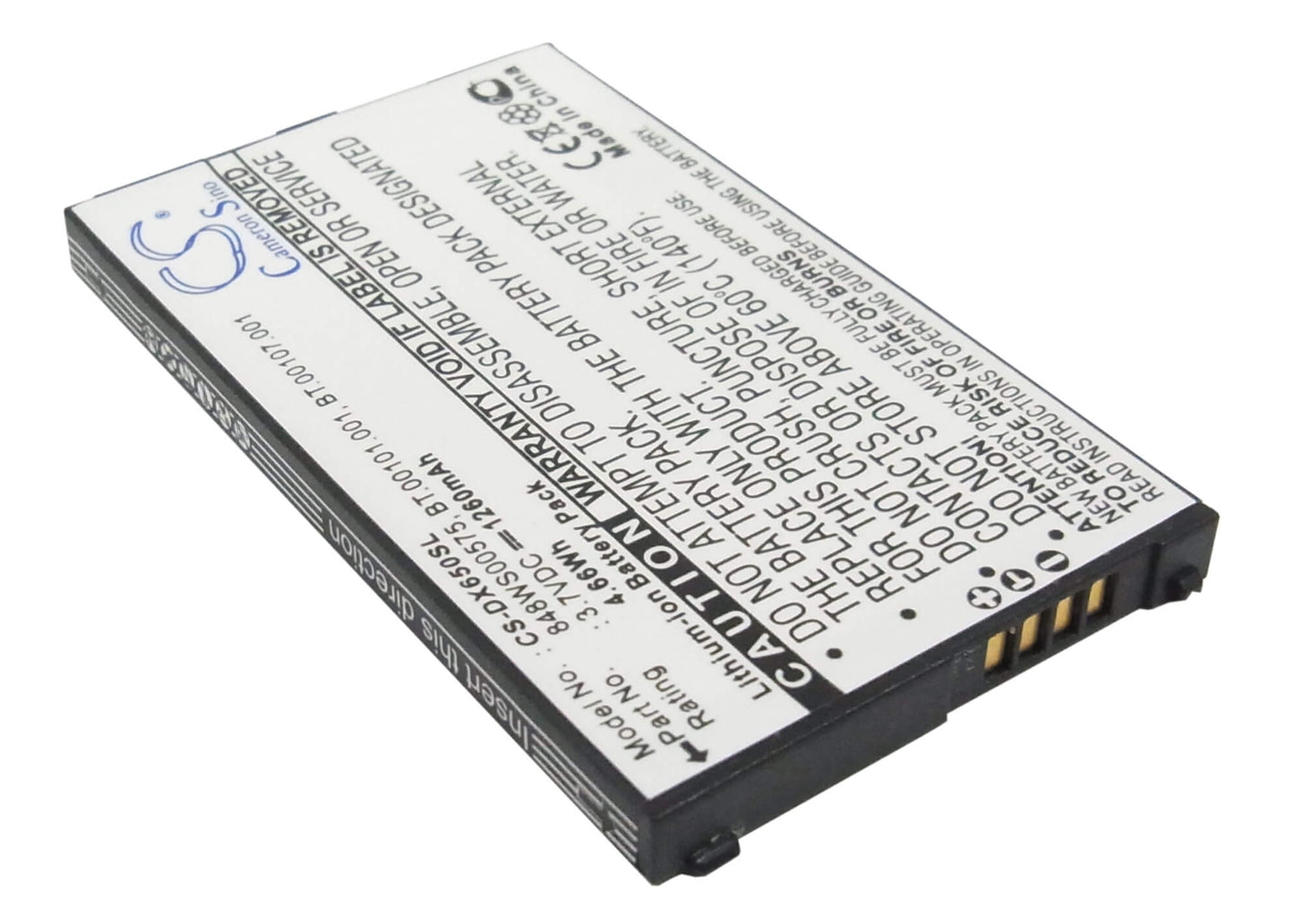 3.7V, 1260mAh, Li-ion Battery fits Acer, Tempo Dx650, 4.662Wh
