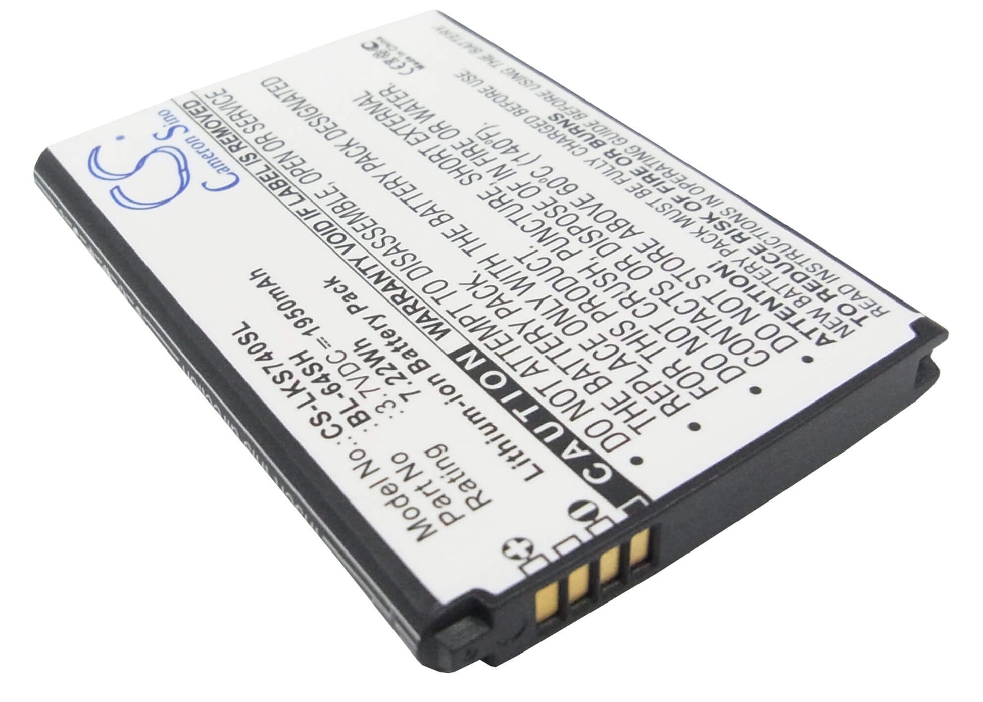 3.7V, 1950mAh, Li-ion Battery fits Lg, F540s, H442, 7.215Wh