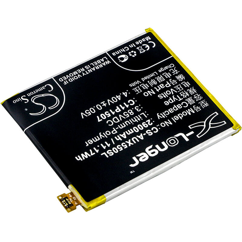 3.85V, 2900mAh, Li-Polymer Battery fits Asus, X550, Zenfone Zoom, 11.165Wh