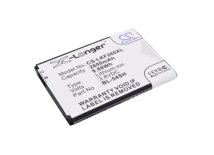 3.8V, 2600mAh, Li-ion Battery fits Lg, Bello 2, Bello 2 Dual, 9.88Wh