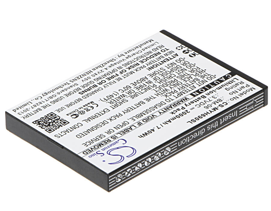 3.7V, 2000mAh, Li-ion Battery fits Myphone, Hammer Iron, H-smart, 7.4Wh