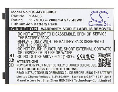 3.7V, 2000mAh, Li-ion Battery fits Myphone, Hammer Iron, H-smart, 7.4Wh