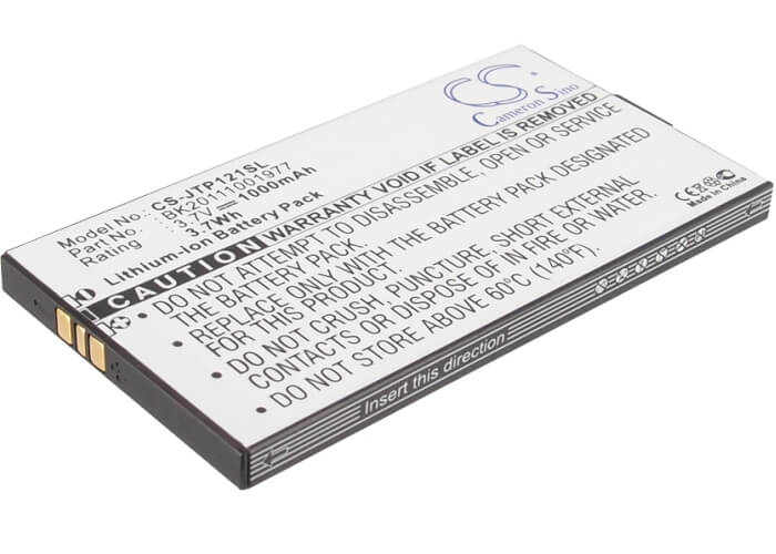 3.7V, 1000mAh, Li-ion Battery fits Jcb, Toughphone Tradesman, Tp121, 3.7Wh