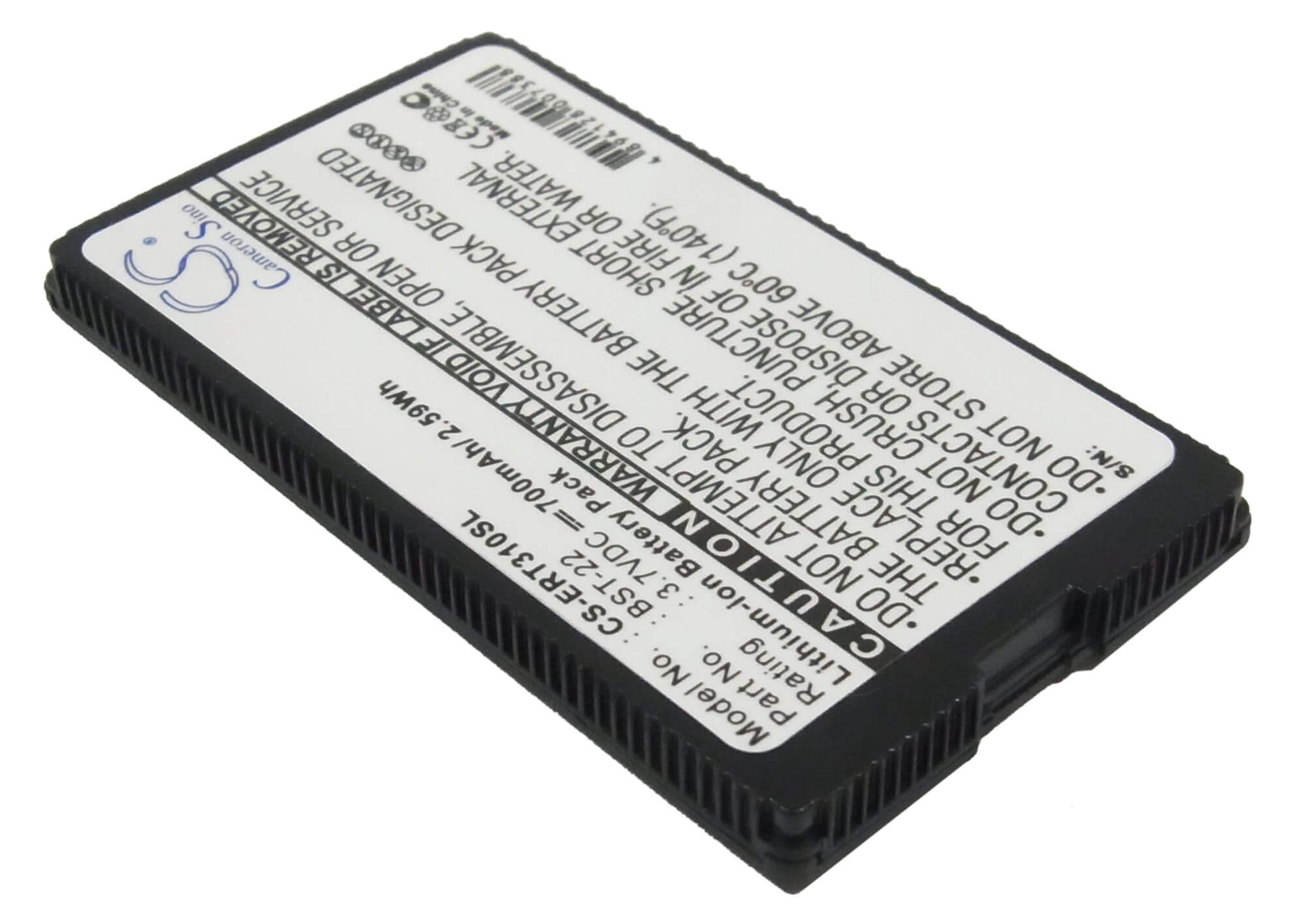 3.7V, 700mAh, Li-ion Battery fits Sony Ericsson, T300, T306, 2.59Wh