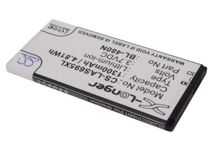 3.7V, 1300mAh, Li-ion Battery fits Lg, As695, Lgms695-r, 4.81Wh