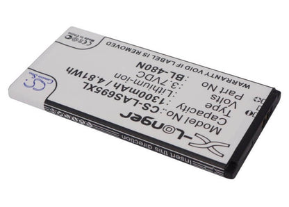 3.7V, 1300mAh, Li-ion Battery fits Lg, As695, Lgms695-r, 4.81Wh