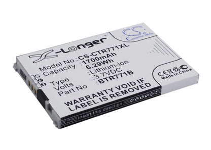 3.7V, 1700mAh, Li-ion Battery fits Casio, C771, Gzone Commando C771, 6.29Wh