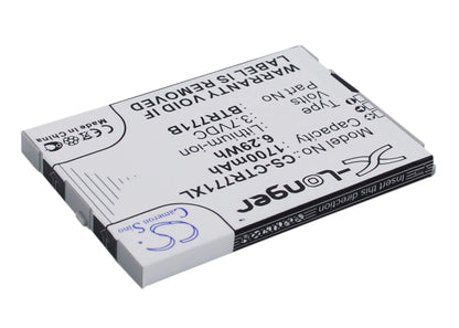 3.7V, 1700mAh, Li-ion Battery fits Verizon, C771, Commando C771, 6.29Wh