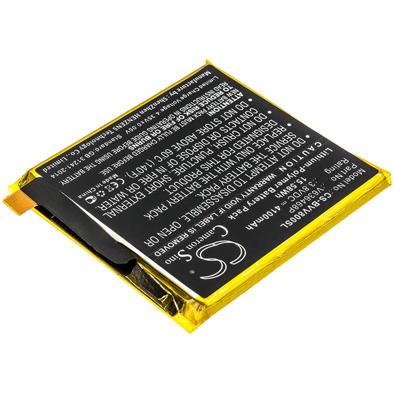 3.8V, 4100mAh, Li-Polymer Battery fits Blackview, Bv8000, 15.58Wh