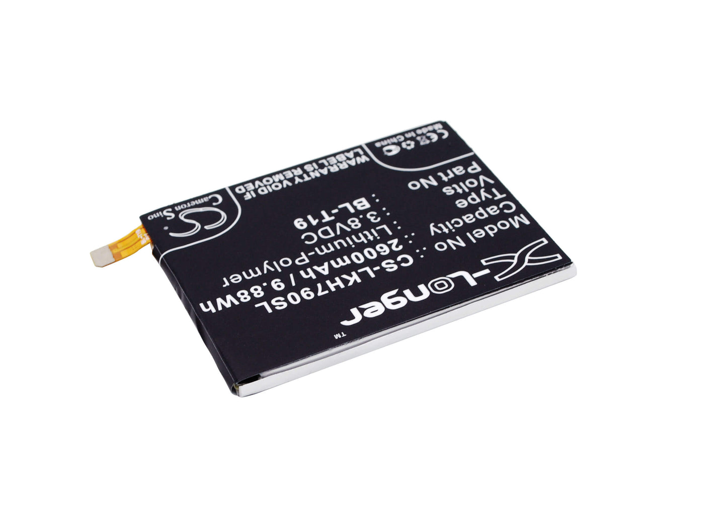 3.8V, 2600mAh, Li-Polymer Battery fits Google, Nexus 5x, Nexus 5x Lte, 9.88Wh