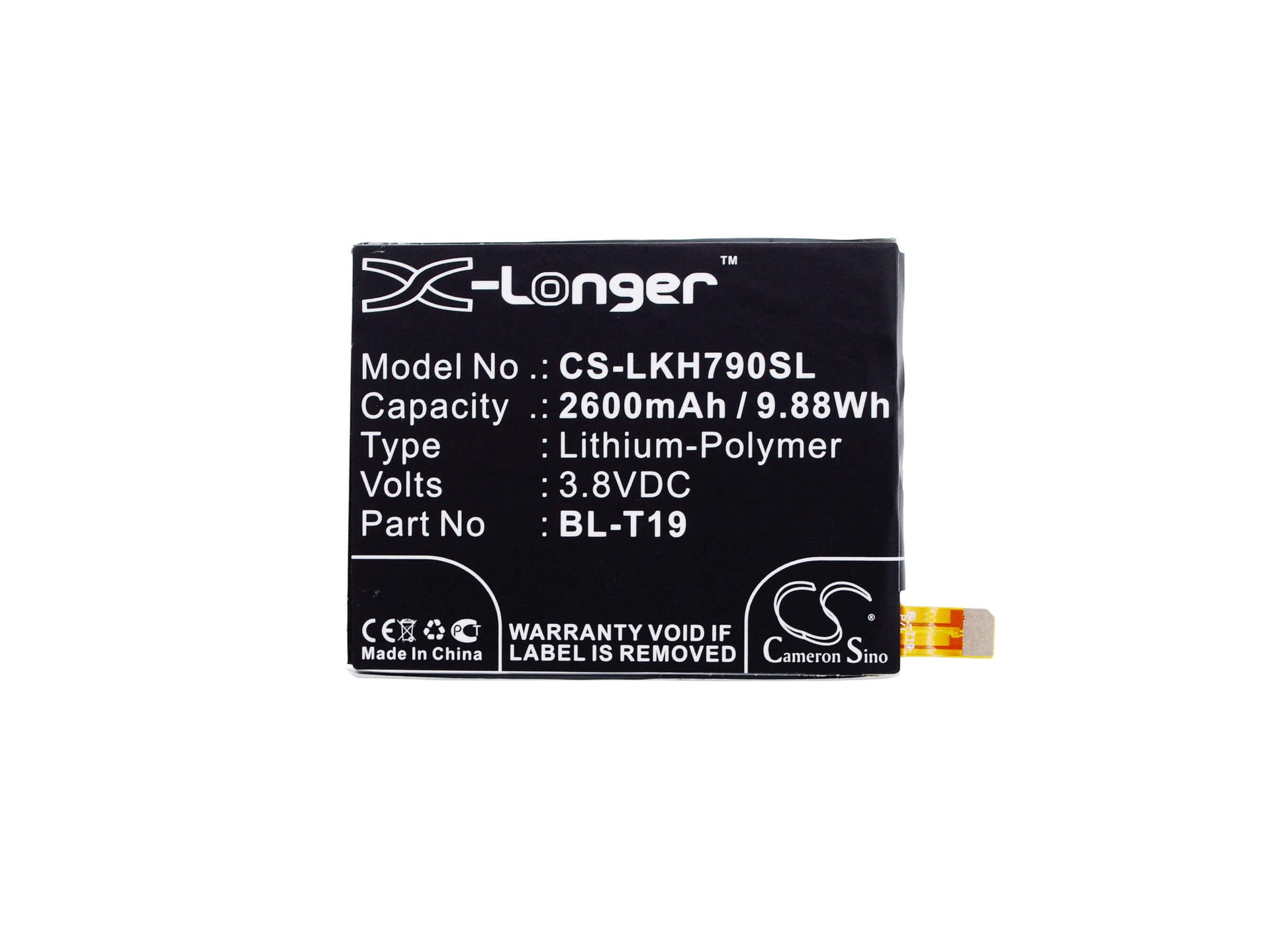 3.8V, 2600mAh, Li-Polymer Battery fits Google, Nexus 5x, Nexus 5x Lte, 9.88Wh