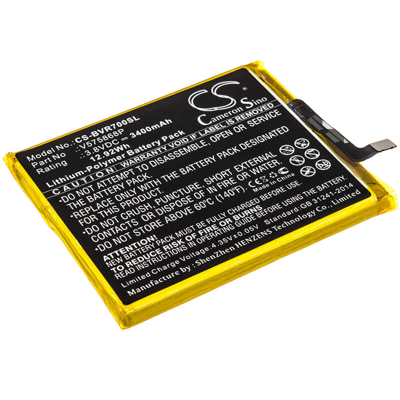 3.8V, 3400mAh, Li-Polymer Battery fits Blackview, Bv7000, 12.92Wh