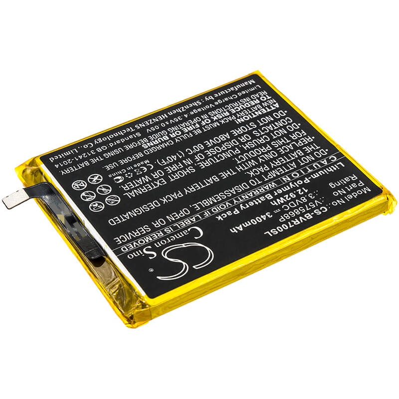 3.8V, 3400mAh, Li-Polymer Battery fits Blackview, Bv7000, 12.92Wh