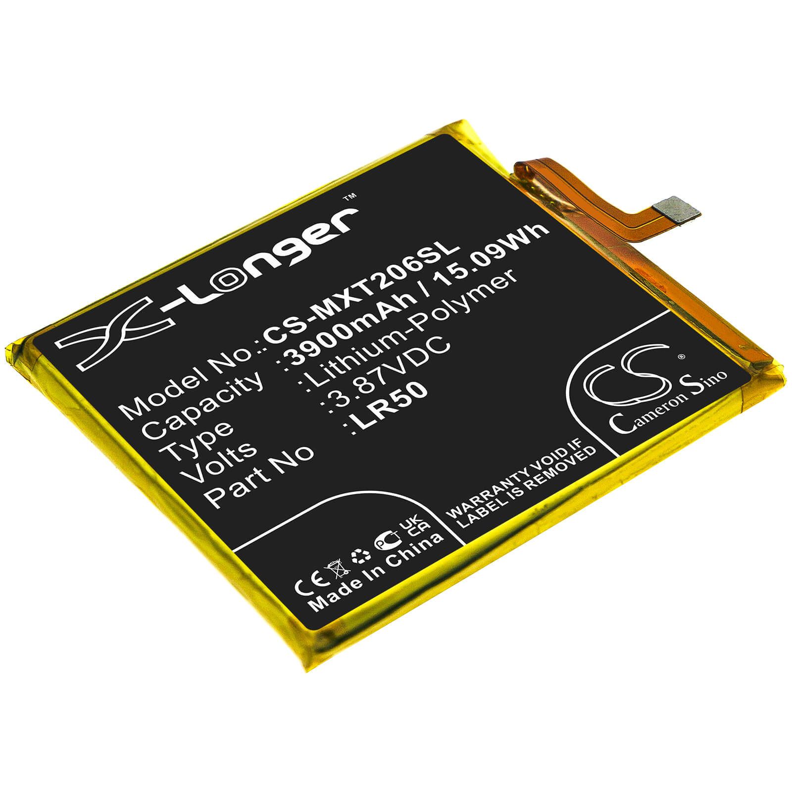 3.87V, 3900mAh, Li-Polymer Battery fits Motorola, Moto Edge, Moto Edge 5g, 15.093Wh