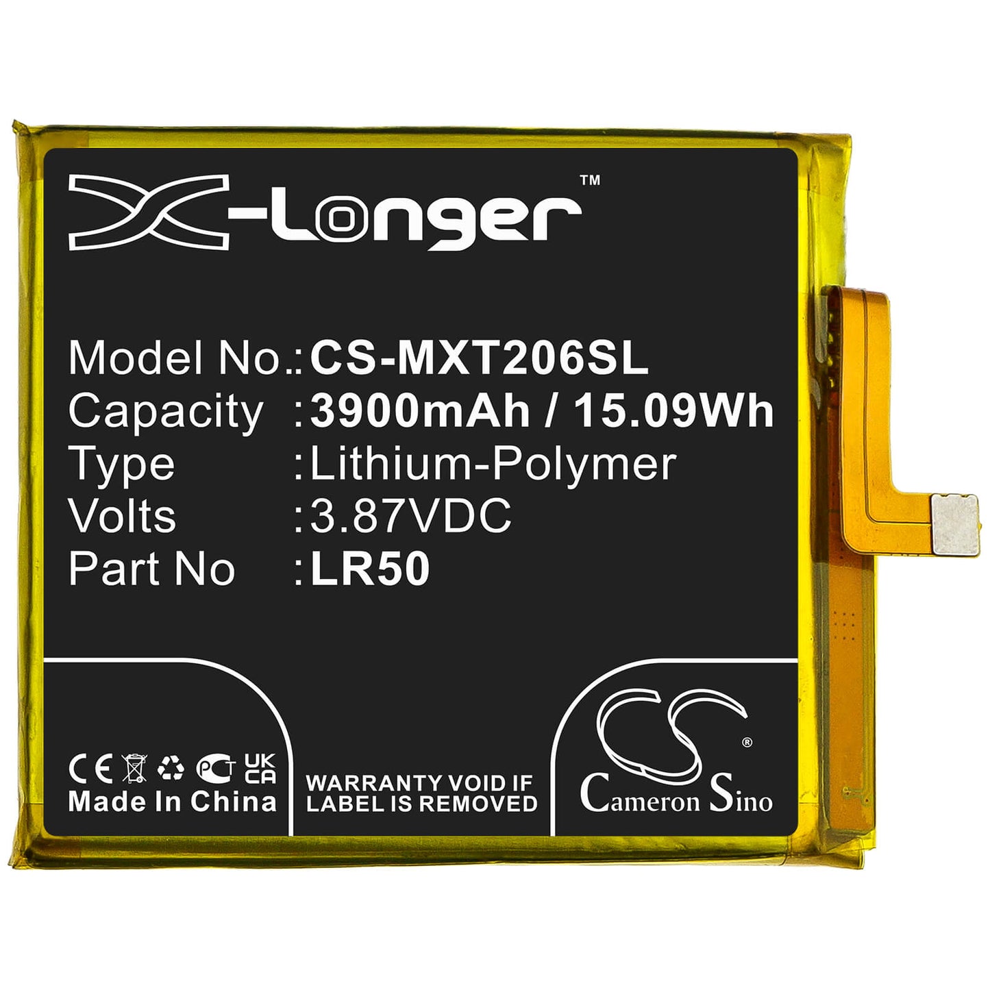 3.87V, 3900mAh, Li-Polymer Battery fits Motorola, Moto Edge, Moto Edge 5g, 15.093Wh