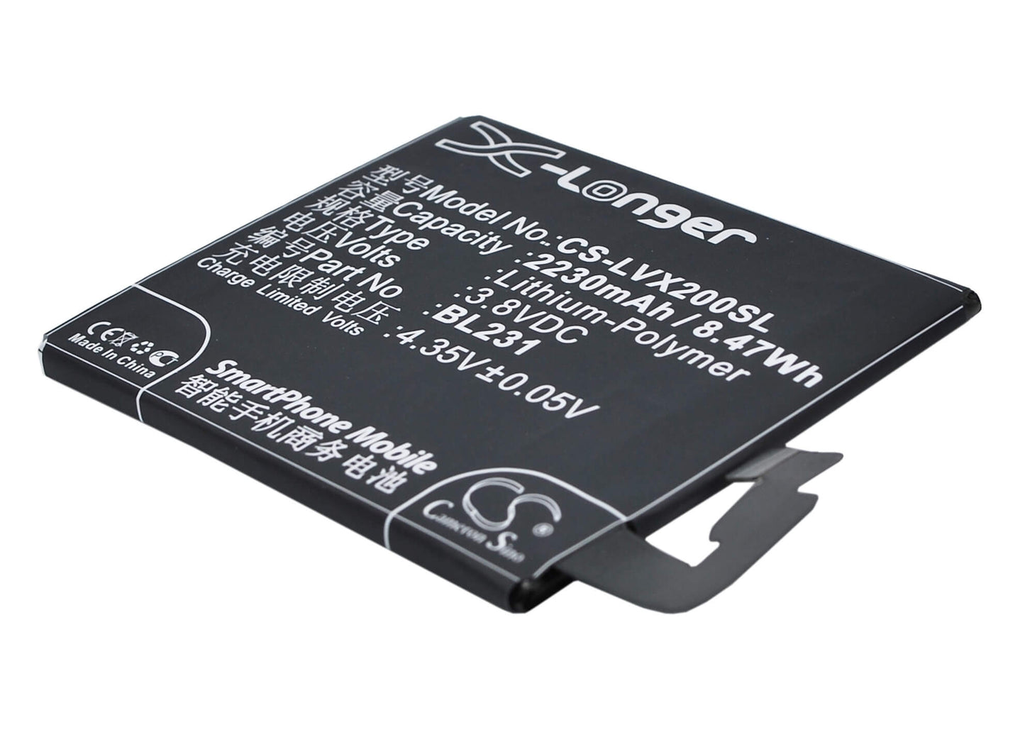 3.8V, 2230mAh, Li-Polymer Battery fits Lenovo, S90e, S90t, 8.474Wh
