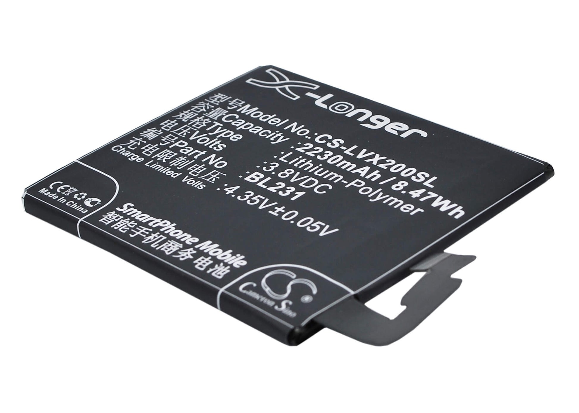 3.8V, 2230mAh, Li-Polymer Battery fits Lenovo, S90e, S90t, 8.474Wh