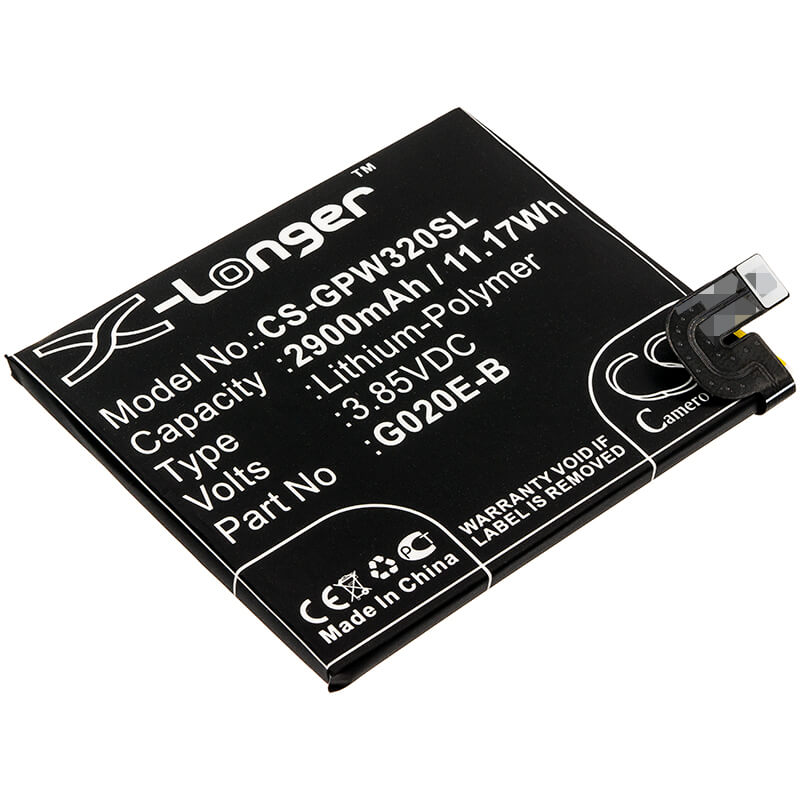3.85V, 2900mAh, Li-Polymer Battery fits Google, G020e, G020f, 11.165Wh