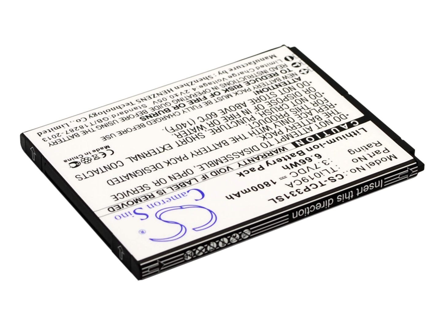 3.7V, 1800mAh, Li-ion Battery fits Tcl, P331m, 6.66Wh