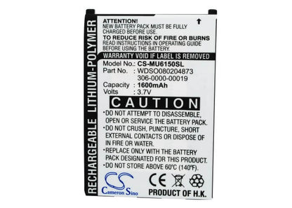 3.7V, 1600mAh, Li-Polymer Battery fits Mwg, P3811, P3812, 5.92Wh