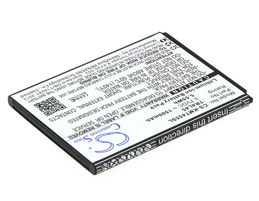 3.7V, 1500mAh, Li-ion Battery fits Kazam, Trooper 445l, 5.55Wh