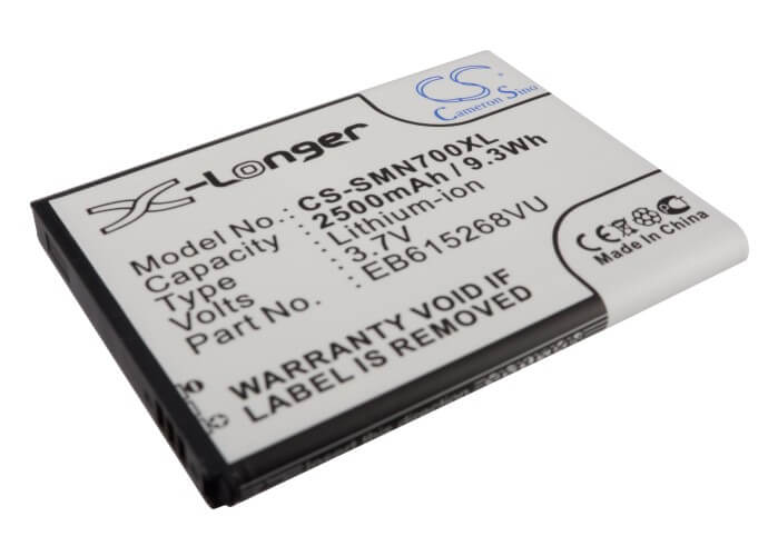 3.7V, 2500mAh, Li-ion Battery fits At&t, Galaxy Note, Galaxy Note 4g, 9.25Wh