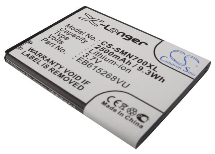3.7V, 2500mAh, Li-ion Battery fits Samsung, Galaxy Note, Galaxy Note Lte, 9.25Wh