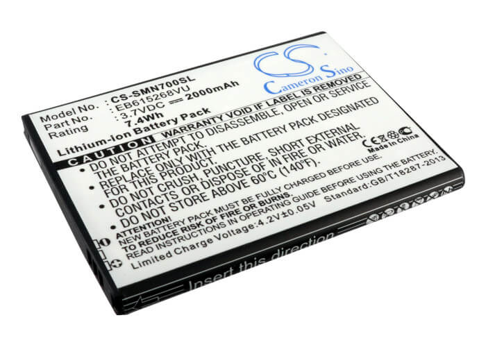 3.7V, 2000mAh, Li-ion Battery fits Ntt Docomo, Dsc-05d, Galaxy Note Lte, 7.4Wh