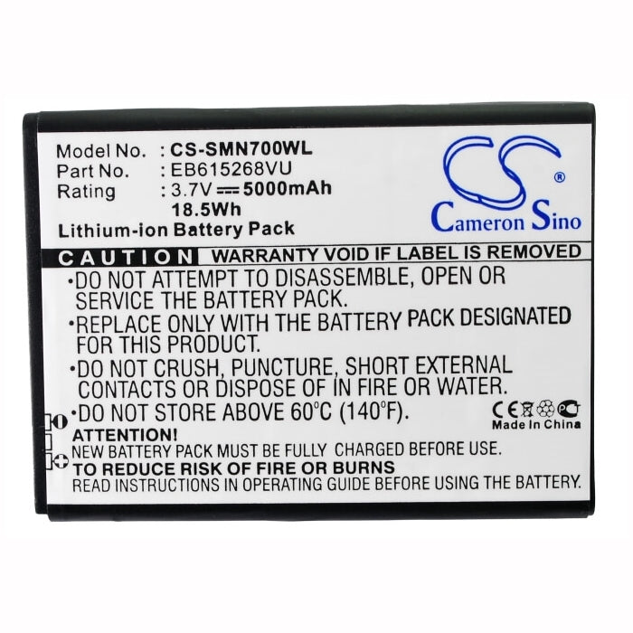 3.7V, 5000mAh, Li-ion Battery fits Samsung, Galaxy Note, Gt-i9220, 18.5Wh