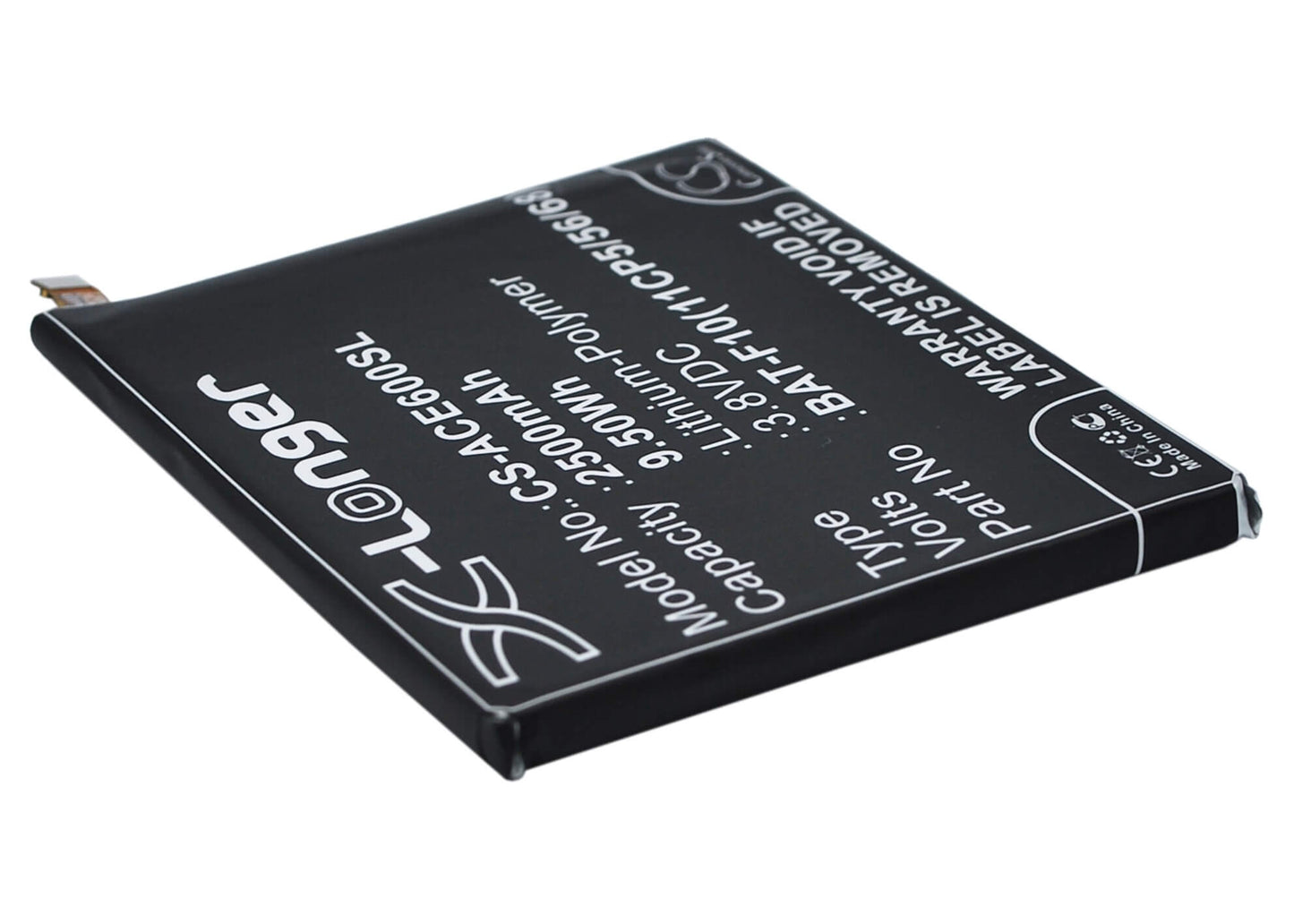 3.8V, 2500mAh, Li-Polymer Battery fits Acer, Liquid E600, 9.5Wh