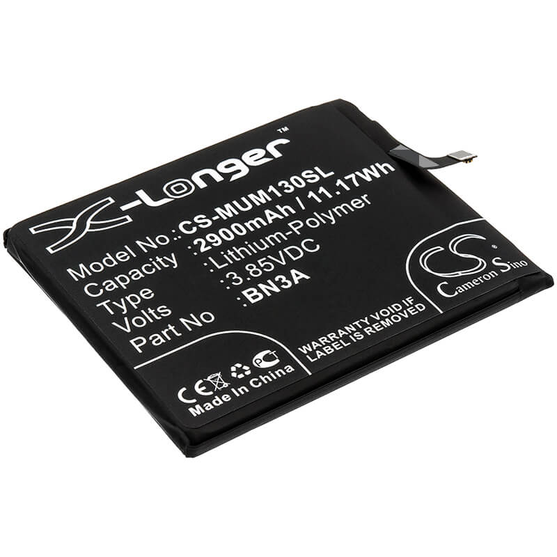 3.85V, 2900mAh, Li-Polymer Battery fits Xiaomi, M1903c3gg, M1903c3gh, 11.165Wh