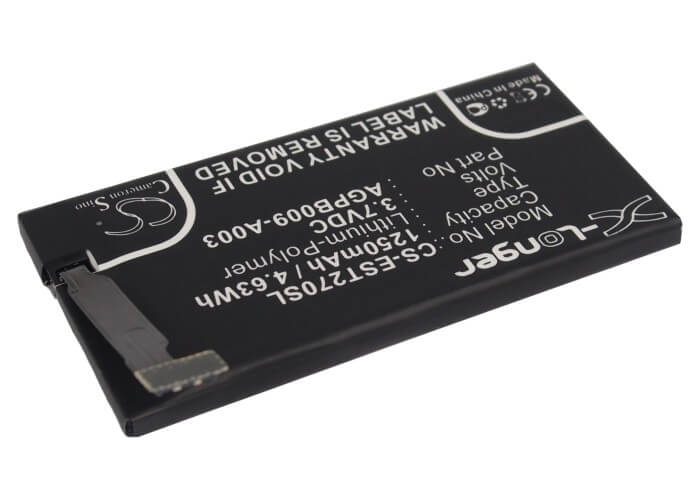 3.7V, 1250mAh, Li-Polymer Battery fits Sony, Lotus, St27a, 4.625Wh