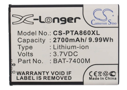3.7V, 2700mAh, Li-ion Battery fits Sky, A860s 4g, Im-a860, 9.99Wh