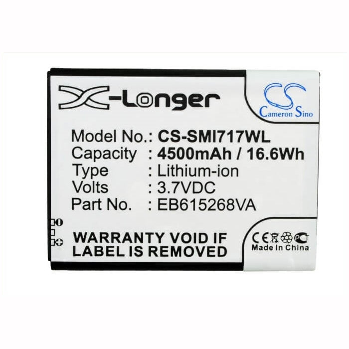 3.7V, 4500mAh, Li-ion Battery fits Samsung, Galaxy Note, Galaxy Note Lte, 16.65Wh